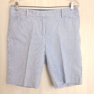 Talbots Blue and White Summer Seersucker Shorts Size 8